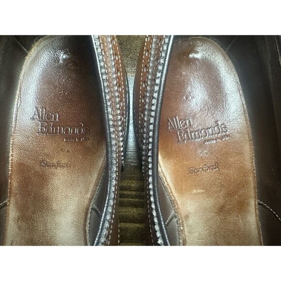 ALLEN EDMONDS Sanford Brogue Oxford Brown Cap Toe Dress Shoes Men's 12 AA - Picture 11 of 13